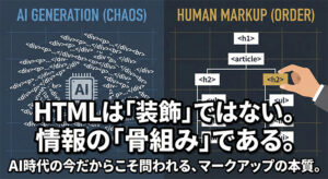 AI時代の今だからこそ理解する「マークアップ」の本質。HTMLを書くことは、情報の「骨組み」を定義すること